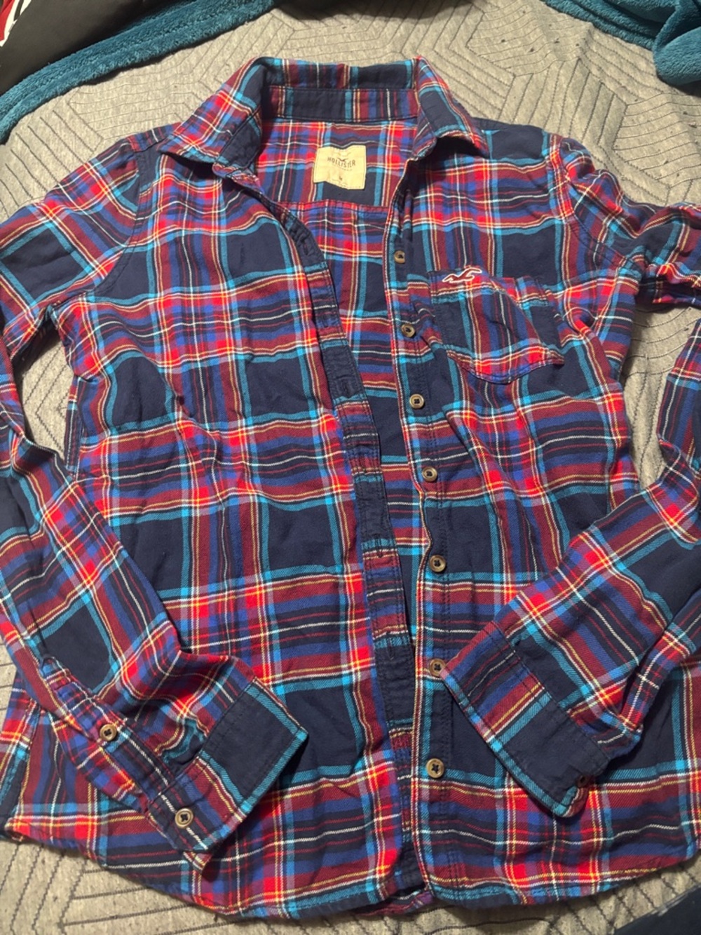 Hollister plaid button down flannel shirt